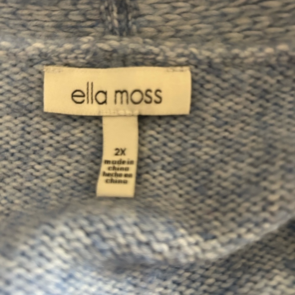 Ella Moss Blue V-Neck Relaxed Sweater - Picture 7 of 10